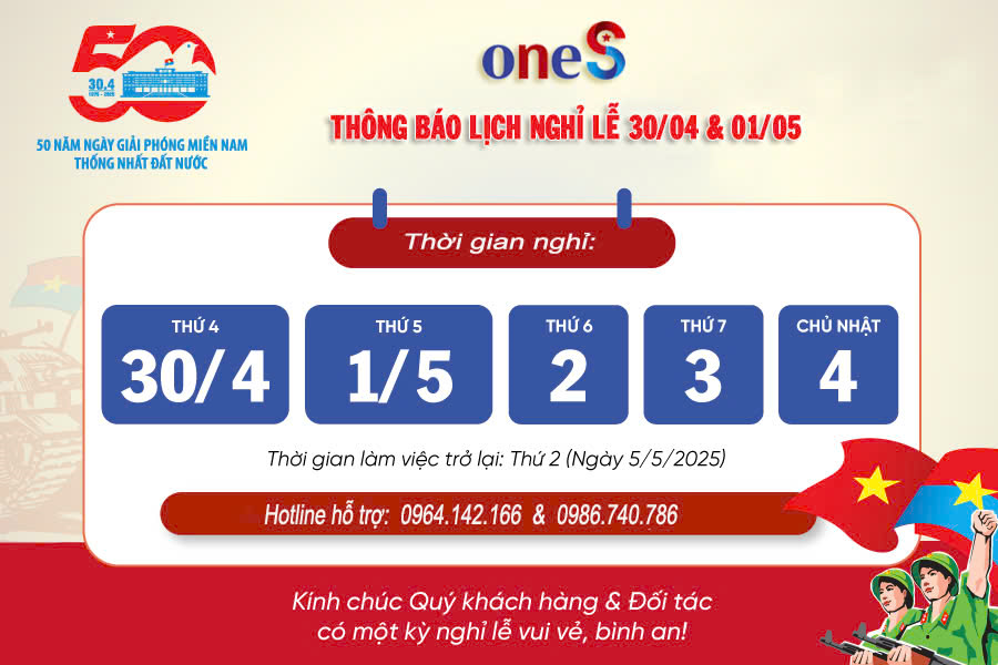 THÔNG BÁO NGHỈ LỄ 30/4 & 1/5 